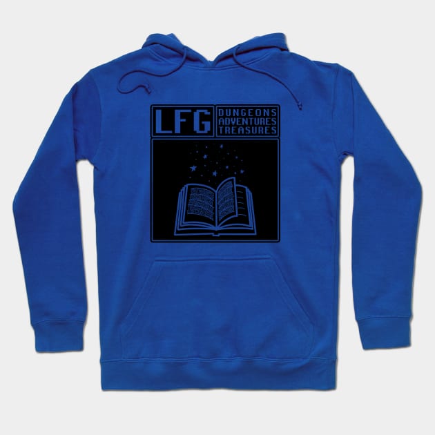 LFG Looking For Group Wizard Spell Book Spellcaster Dungeon Tabletop RPG TTRPG Hoodie by GraviTeeGraphics